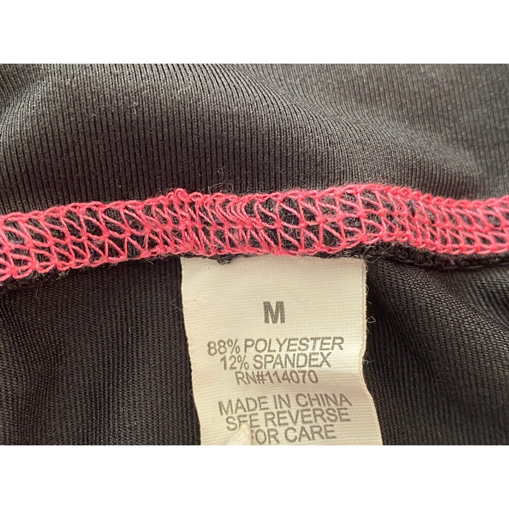 Hannah H2 Athletic Leggings Womens M Black Pink Contrast Stitch Capri Crop - Picture 3 of 4